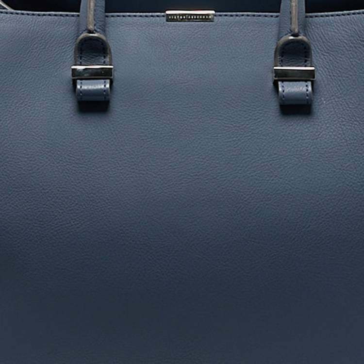 Pre Owned Victoria Beckham Blue Leather Liberty Tote