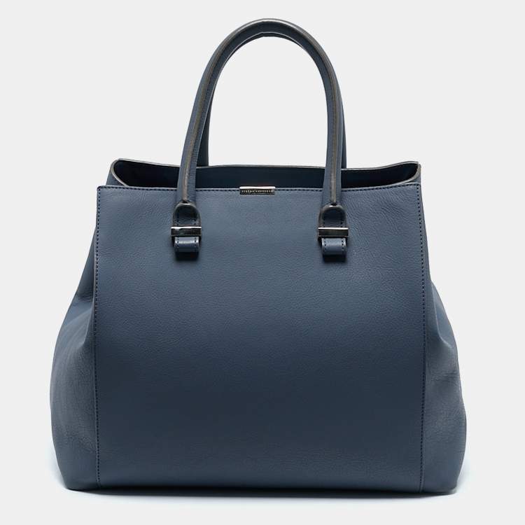 Pre Owned Victoria Beckham Blue Leather Liberty Tote