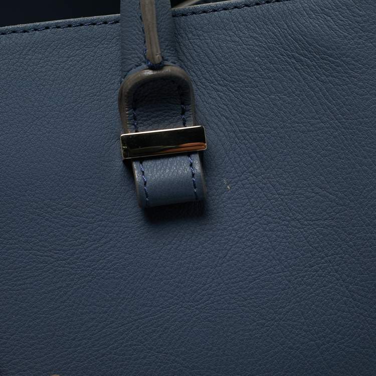 Pre Owned Victoria Beckham Blue Leather Liberty Tote