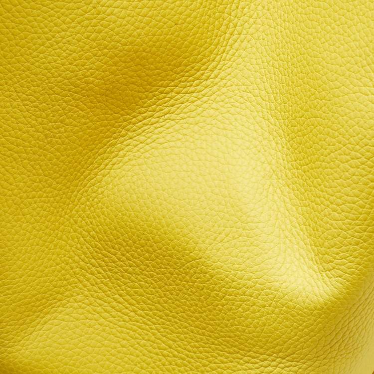 Pre Owned Victoria Beckham Yellow Grained Leather Quincy Tote