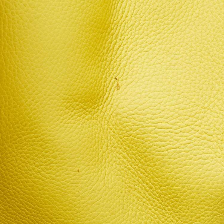 Pre Owned Victoria Beckham Yellow Grained Leather Quincy Tote