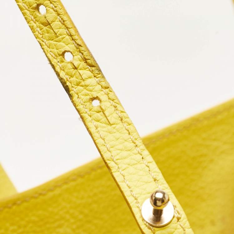 Pre Owned Victoria Beckham Yellow Grained Leather Quincy Tote
