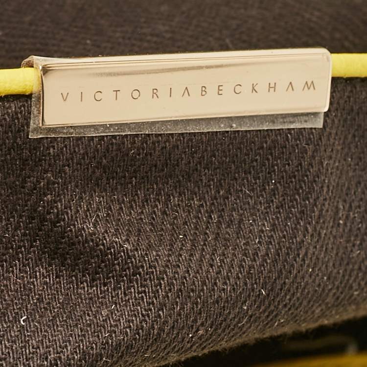 Pre Owned Victoria Beckham Yellow Grained Leather Quincy Tote