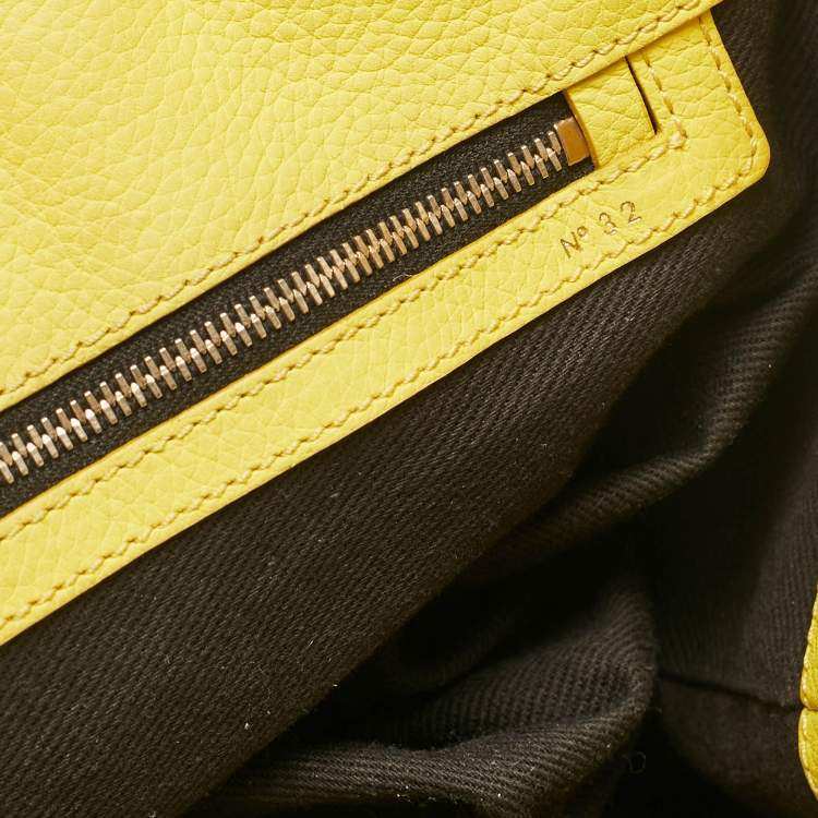 Pre Owned Victoria Beckham Yellow Grained Leather Quincy Tote