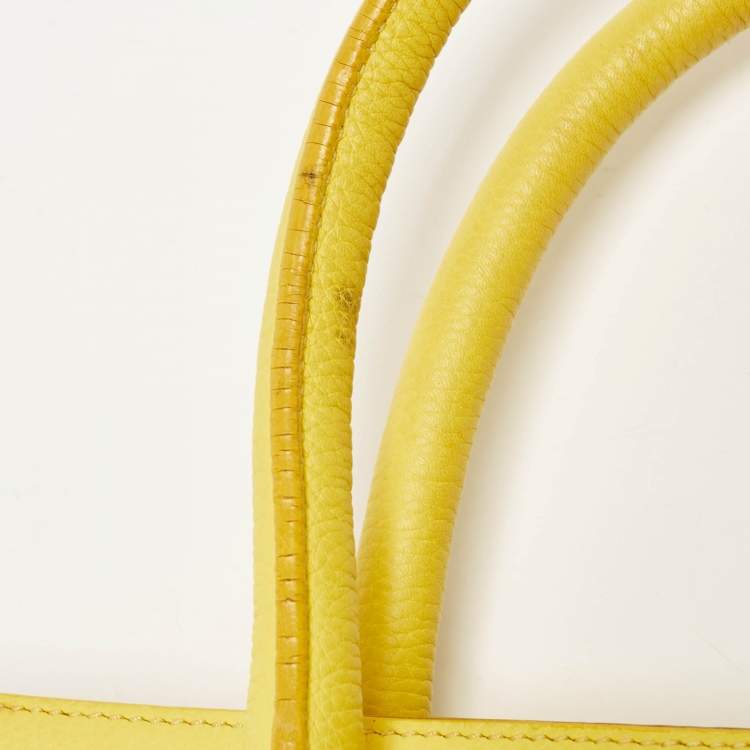 Pre Owned Victoria Beckham Yellow Grained Leather Quincy Tote