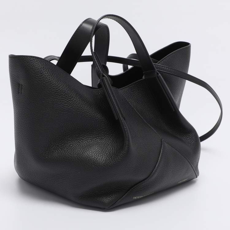 Pre Owned Victoria Beckham Black Leather Mini W11 Tote