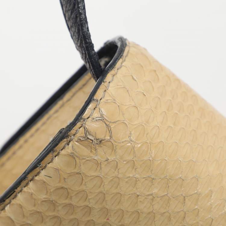 Pre Owned Victoria Beckham Beige Python Leather Crossbody Bags