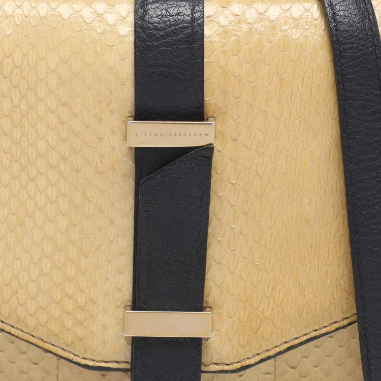 Pre Owned Victoria Beckham Beige Python Leather Crossbody Bags