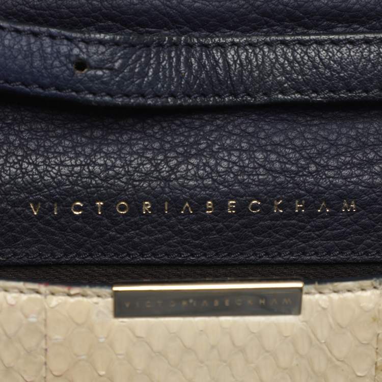 Pre Owned Victoria Beckham Beige Python Leather Crossbody Bags
