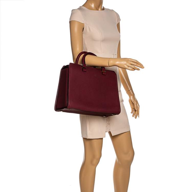 Pre Owned Victoria Beckham Burgundy Leather Victoria Satchel