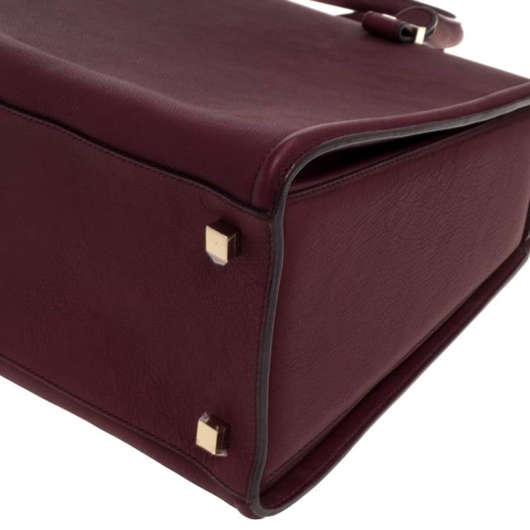 Pre Owned Victoria Beckham Burgundy Leather Victoria Satchel