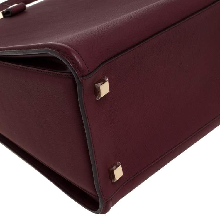 Pre Owned Victoria Beckham Burgundy Leather Victoria Satchel