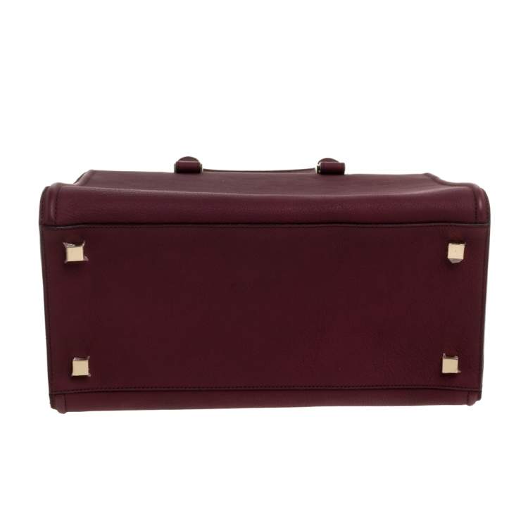 Pre Owned Victoria Beckham Burgundy Leather Victoria Satchel