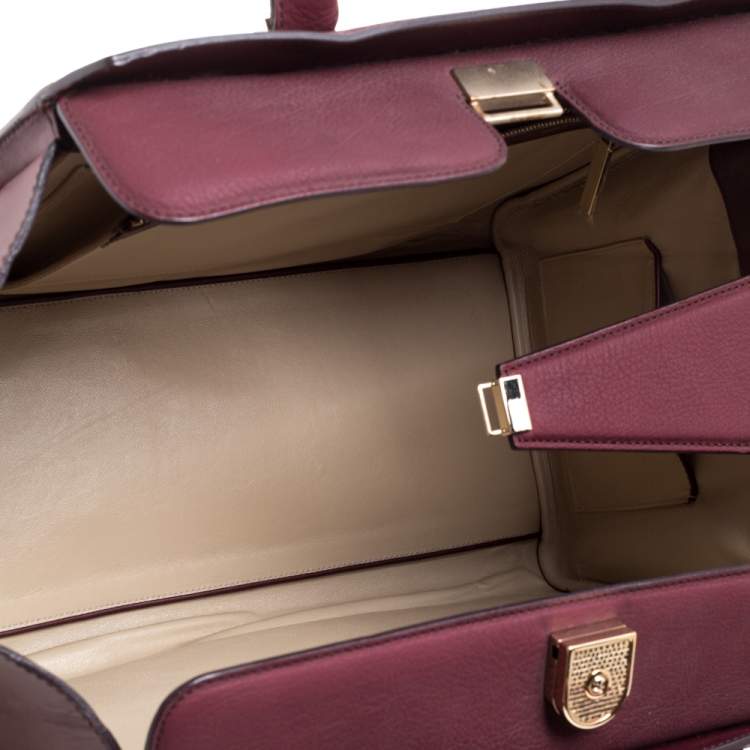 Pre Owned Victoria Beckham Burgundy Leather Victoria Satchel