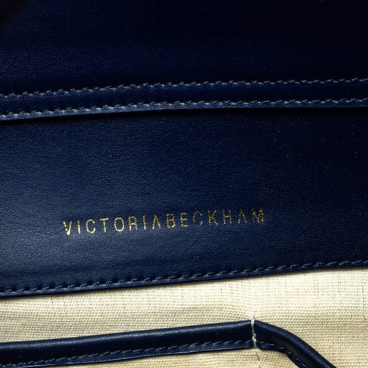 Pre Owned Victoria Beckham Navy Blue Leather Liberty Satchel