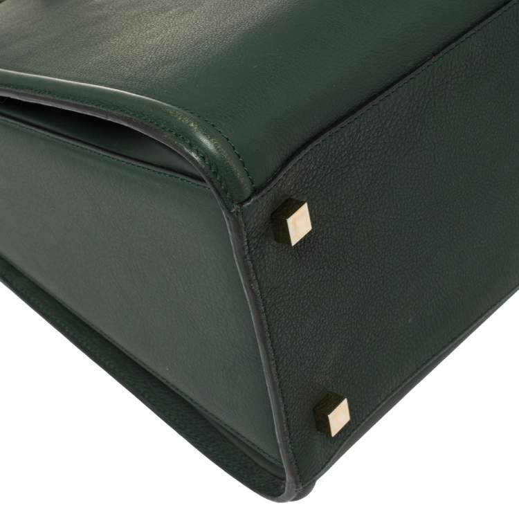 Pre Owned Victoria Beckham Green Leather Victoria Tote