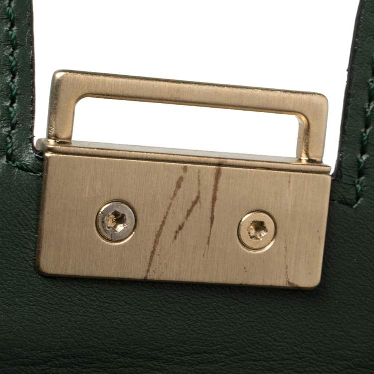 Pre Owned Victoria Beckham Green Leather Victoria Tote