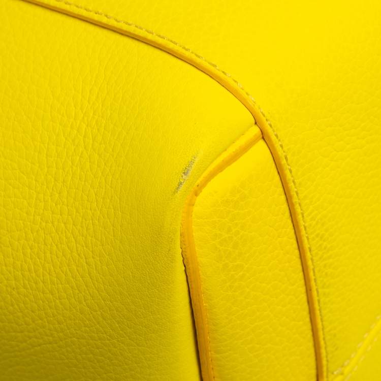 Pre Owned Victoria Beckham Yellow Grained Leather Quincy Tote