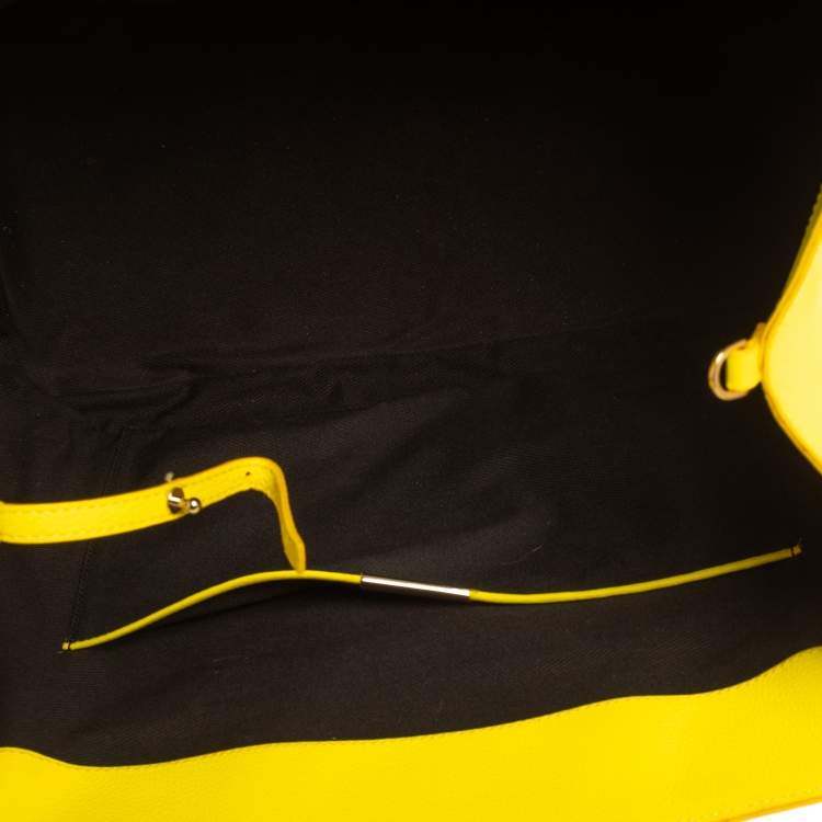 Pre Owned Victoria Beckham Yellow Grained Leather Quincy Tote