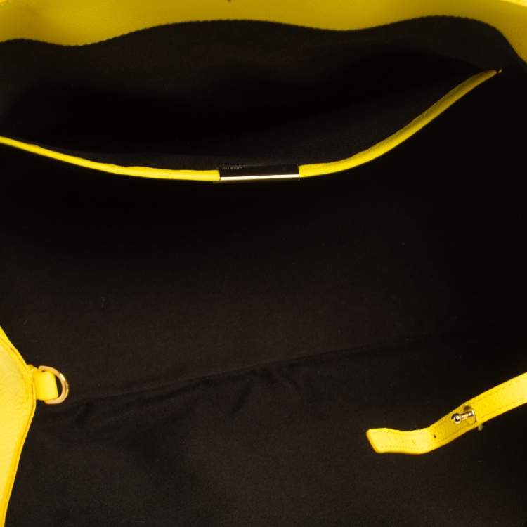 Pre Owned Victoria Beckham Yellow Grained Leather Quincy Tote