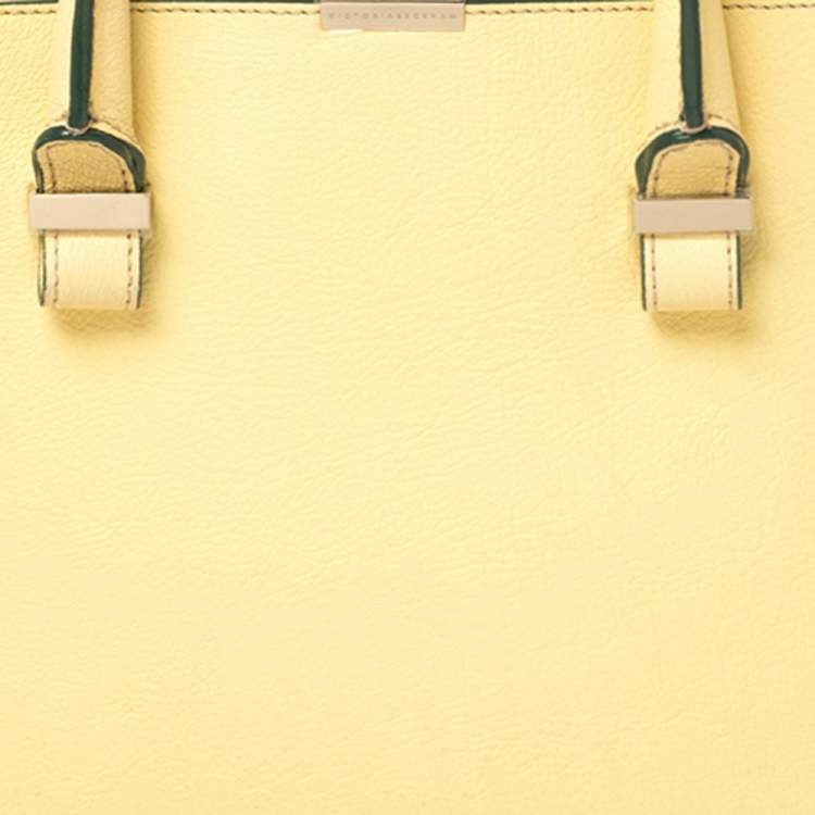 Pre Owned Victoria Beckham Lime Leather Liberty Tote