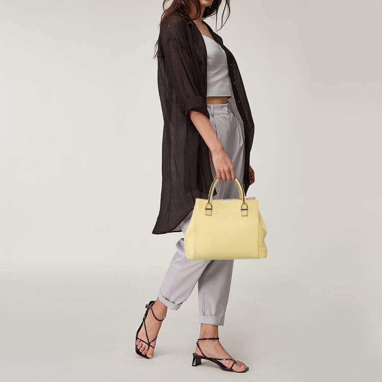Pre Owned Victoria Beckham Lime Leather Liberty Tote