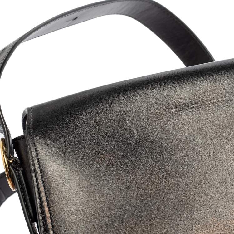 مملوكة مسبقًا Victoria Beckham Black Leather Half Moon Shoulder Bag