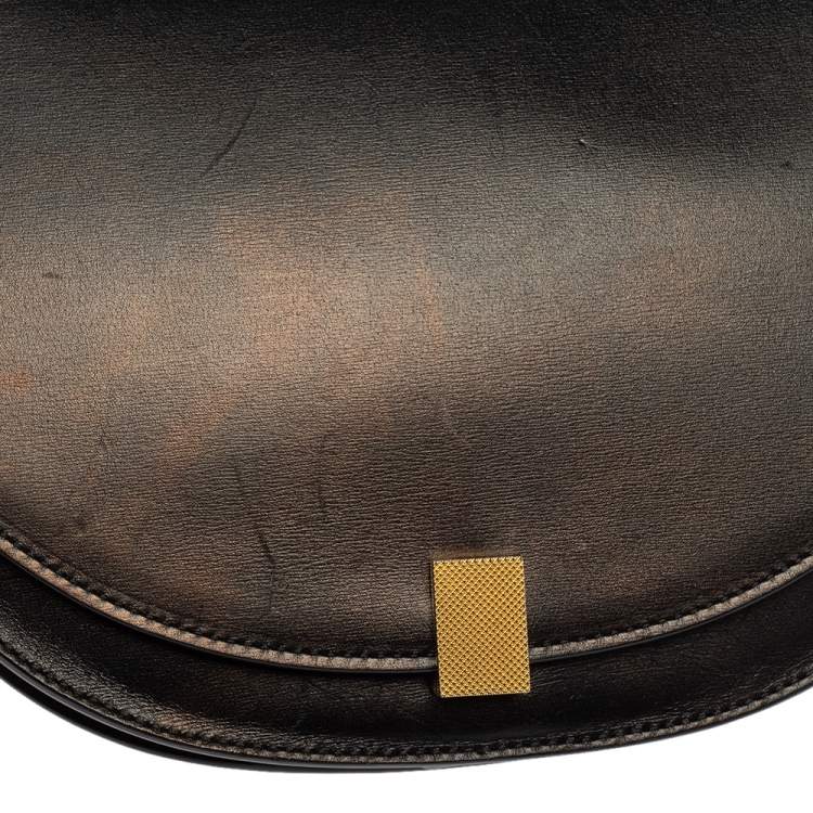 مملوكة مسبقًا Victoria Beckham Black Leather Half Moon Shoulder Bag