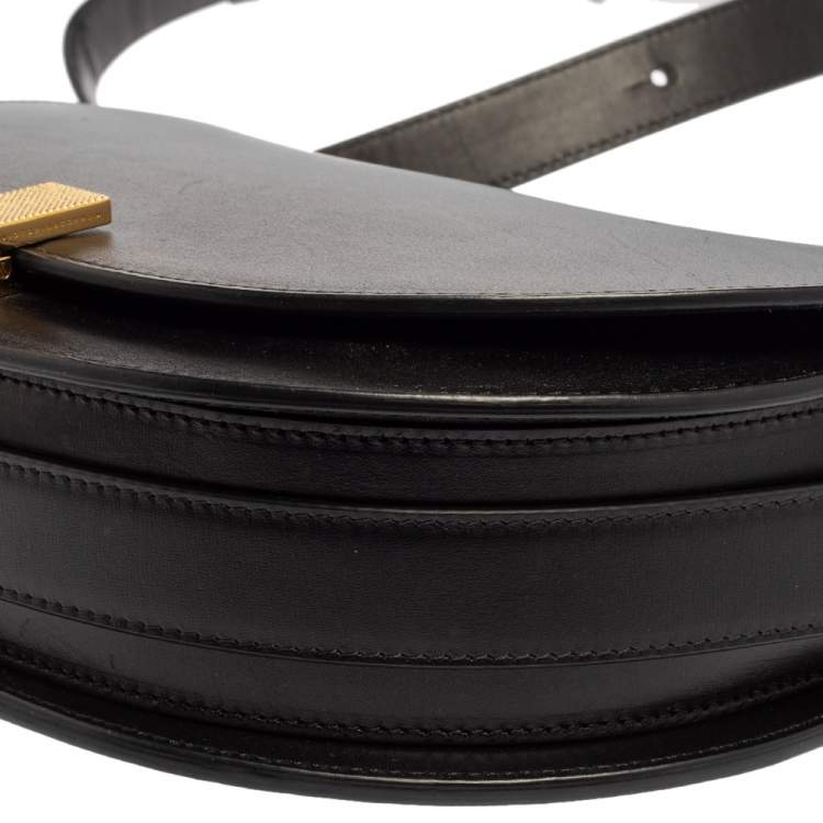 مملوكة مسبقًا Victoria Beckham Black Leather Half Moon Shoulder Bag