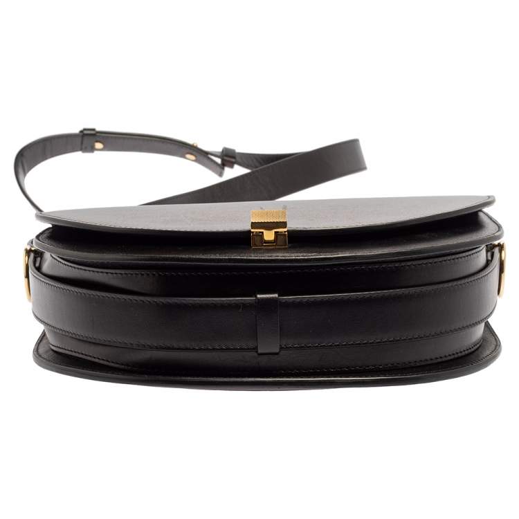مملوكة مسبقًا Victoria Beckham Black Leather Half Moon Shoulder Bag