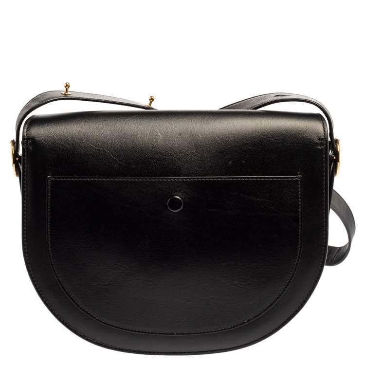 مملوكة مسبقًا Victoria Beckham Black Leather Half Moon Shoulder Bag