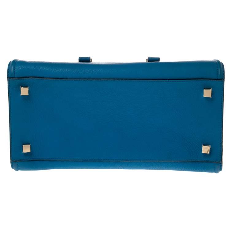 Pre Owned Victoria Beckham Blue Leather Victoria Tote 