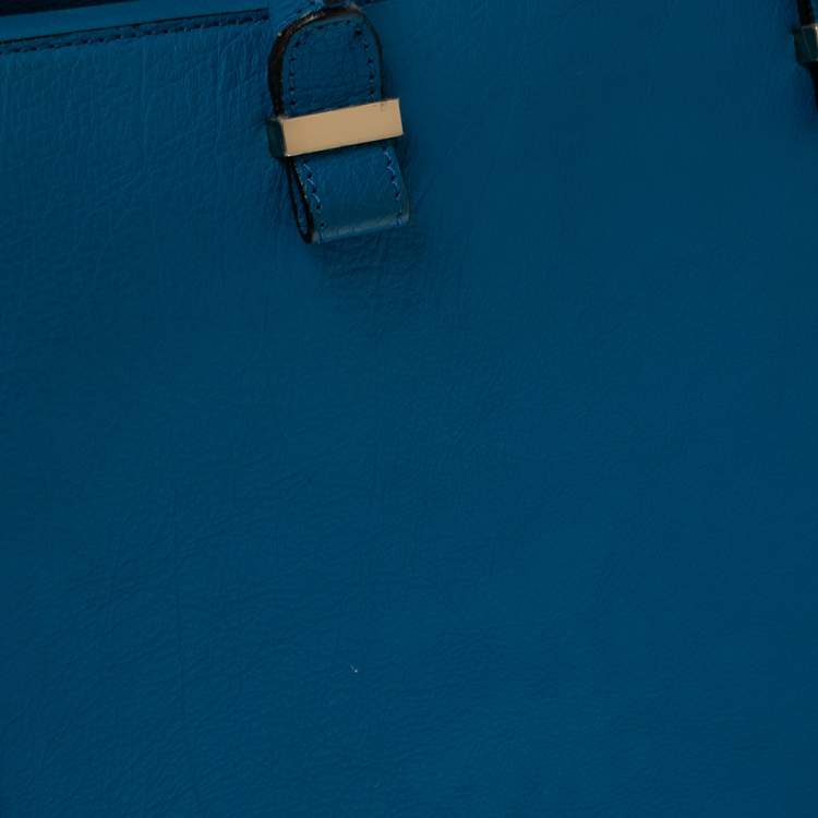 Pre Owned Victoria Beckham Blue Leather Victoria Tote 