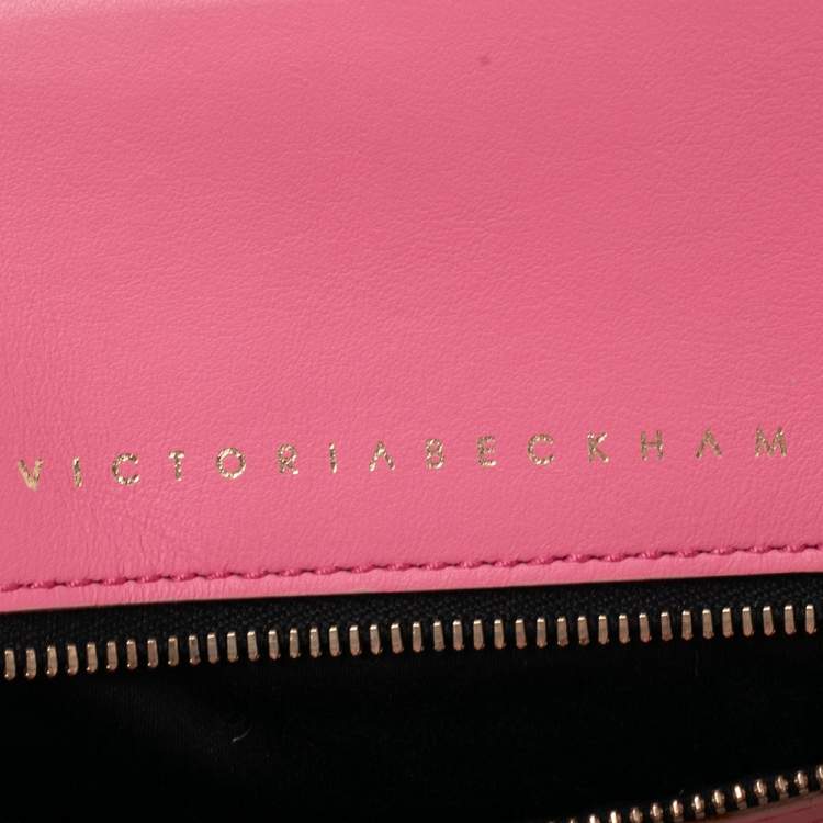 Pre Owned Victoria Beckham Candy Pink Leather Quincy Tote