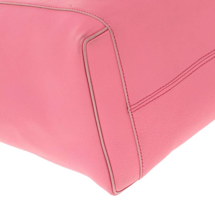Pre Owned Victoria Beckham Candy Pink Leather Quincy Tote