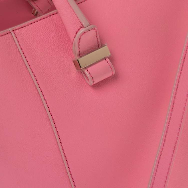 Pre Owned Victoria Beckham Candy Pink Leather Quincy Tote