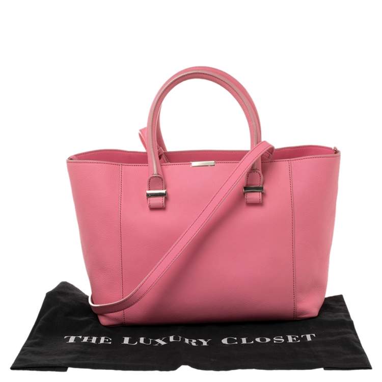 Pre Owned Victoria Beckham Candy Pink Leather Quincy Tote