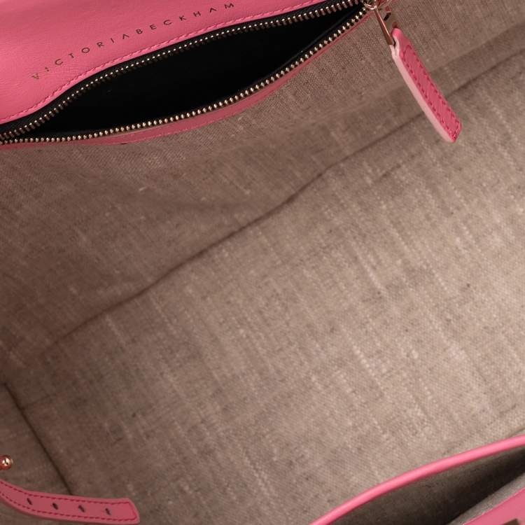 Pre Owned Victoria Beckham Candy Pink Leather Quincy Tote