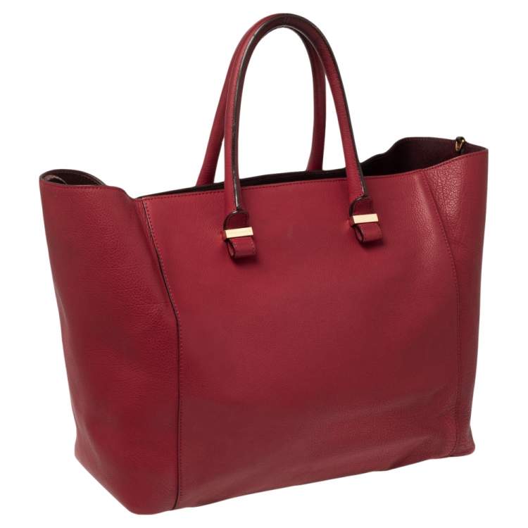 مملوكة مسبقًا Victoria Beckham Red Leather Quincy Tote