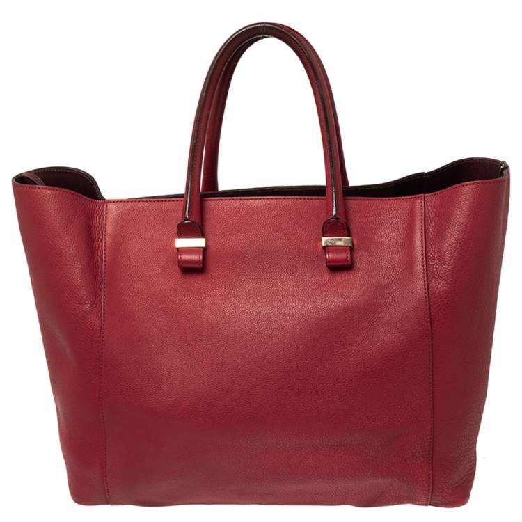 مملوكة مسبقًا Victoria Beckham Red Leather Quincy Tote