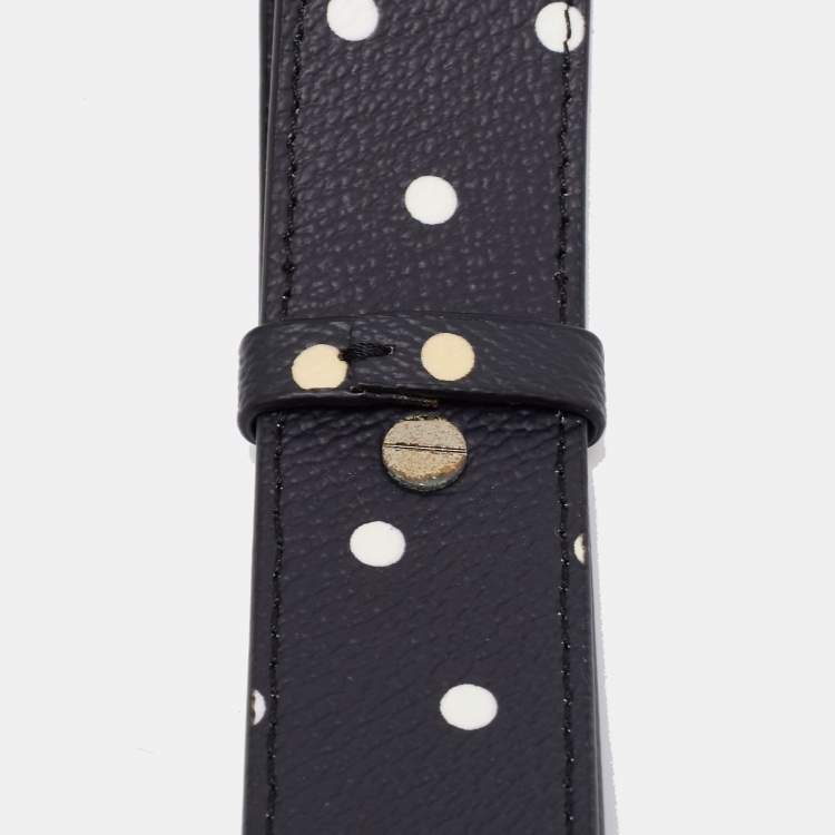 Pre Owned Victoria Beckham Black Polka Dots PVC Baby Half Moon Shoulder Bag