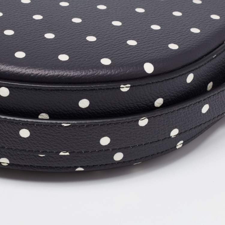 Pre Owned Victoria Beckham Black Polka Dots PVC Baby Half Moon Shoulder Bag