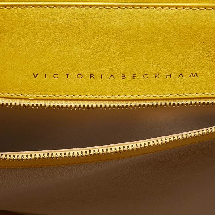 Pre Owned Victoria Beckham Yellow Leather Victoria Tote
