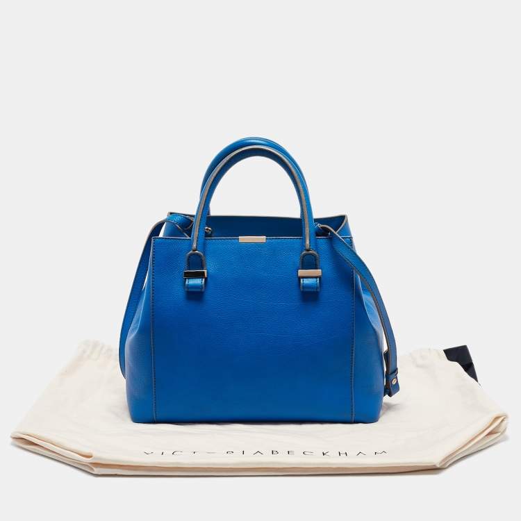 Pre Owned Victoria Beckham Blue Leather Quincy Tote