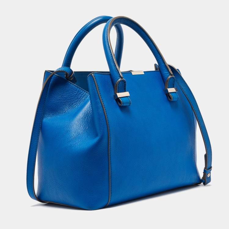 Pre Owned Victoria Beckham Blue Leather Quincy Tote