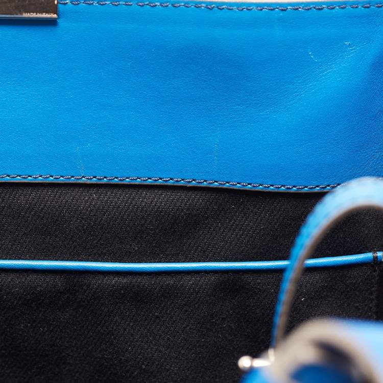 Pre Owned Victoria Beckham Blue Leather Quincy Tote