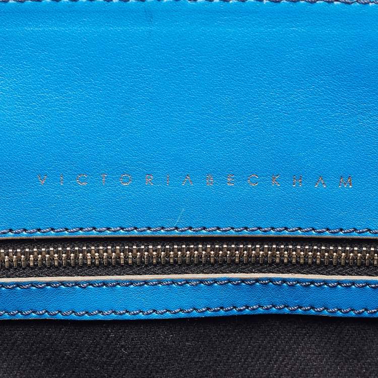 Pre Owned Victoria Beckham Blue Leather Quincy Tote