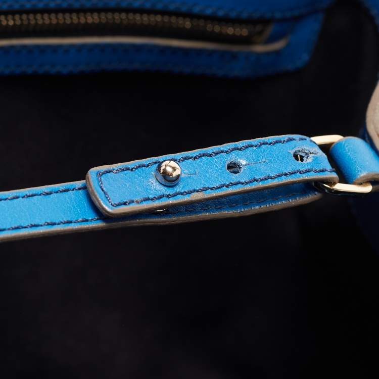 Pre Owned Victoria Beckham Blue Leather Quincy Tote