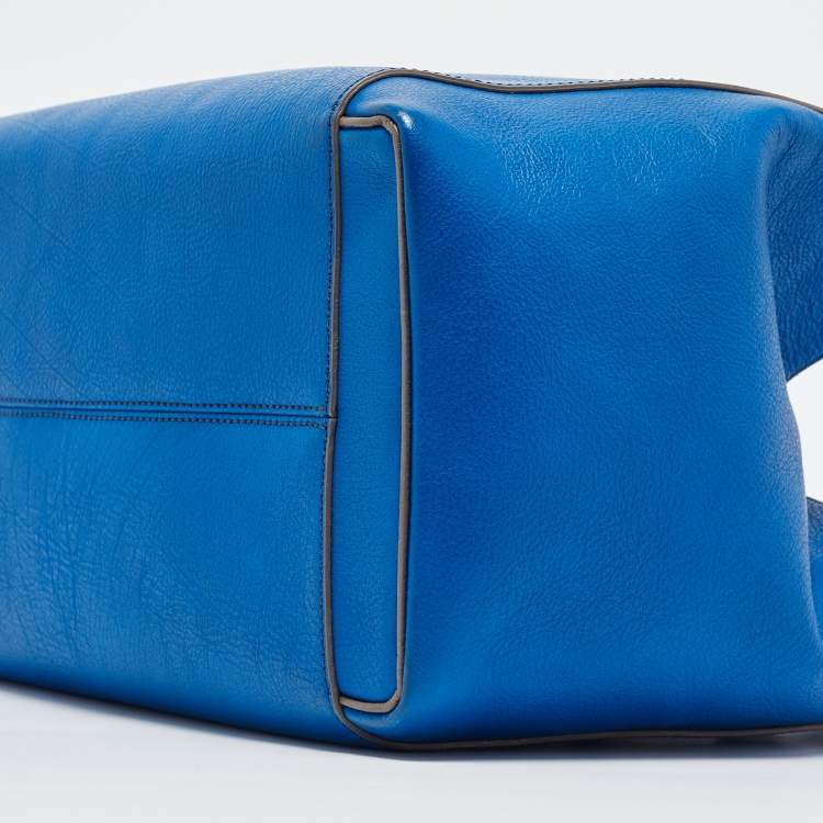 Pre Owned Victoria Beckham Blue Leather Quincy Tote