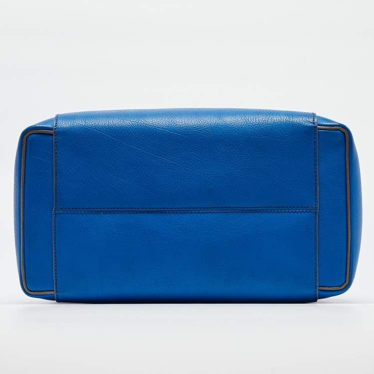 Pre Owned Victoria Beckham Blue Leather Quincy Tote